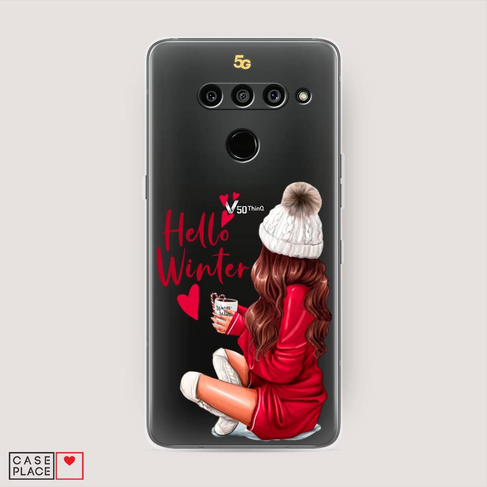 

Чехол на LG V50 ThinQ "Hello winter", Красный;белый;коричневый, 83850-5