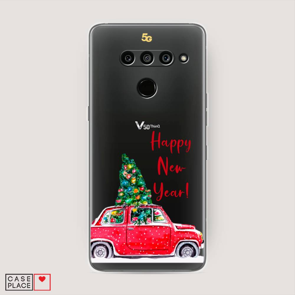 

Чехол на LG V50 ThinQ "Happy New Year", Красный;зеленый, 83850-5