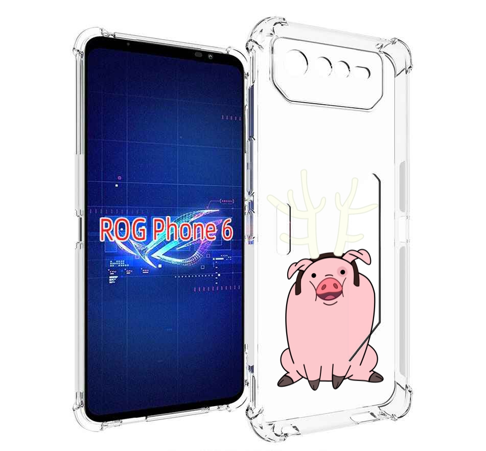

Чехол MyPads поросенок-с-рогами для Asus ROG Phone 6, Прозрачный, Tocco