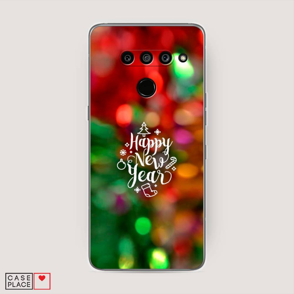 

Чехол на LG V50 ThinQ "Новый Год на елке", Зеленый;красный;желтый, 83850-5