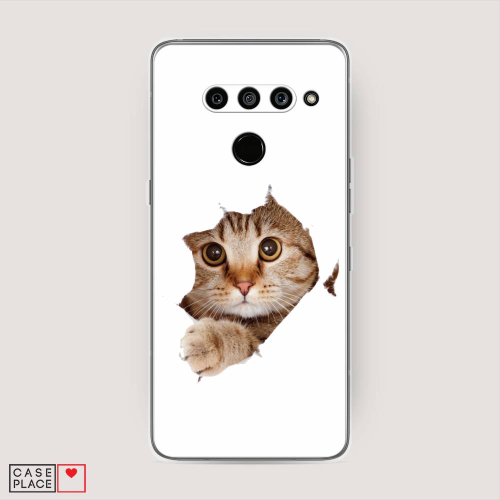 

Чехол на LG V50 ThinQ "Кот и бумага", Белый;коричневый, 83850-1