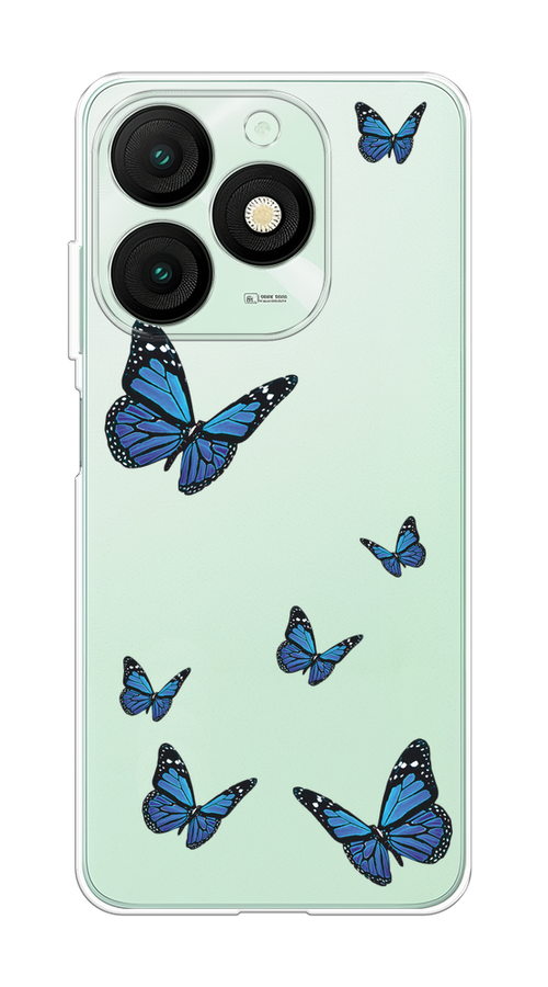 

Чехол на Itel A50 "Blue butterflies", Синий;черный, 3202250-1