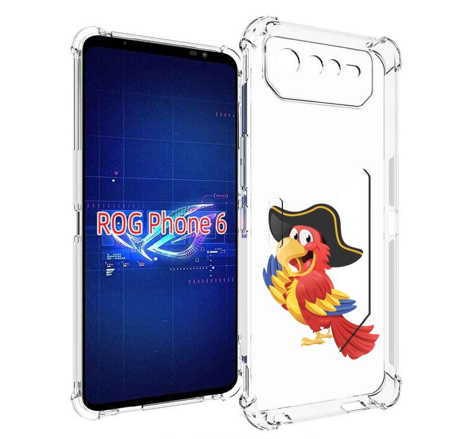 

Чехол MyPads попугай-пират для Asus ROG Phone 6, Прозрачный, Tocco