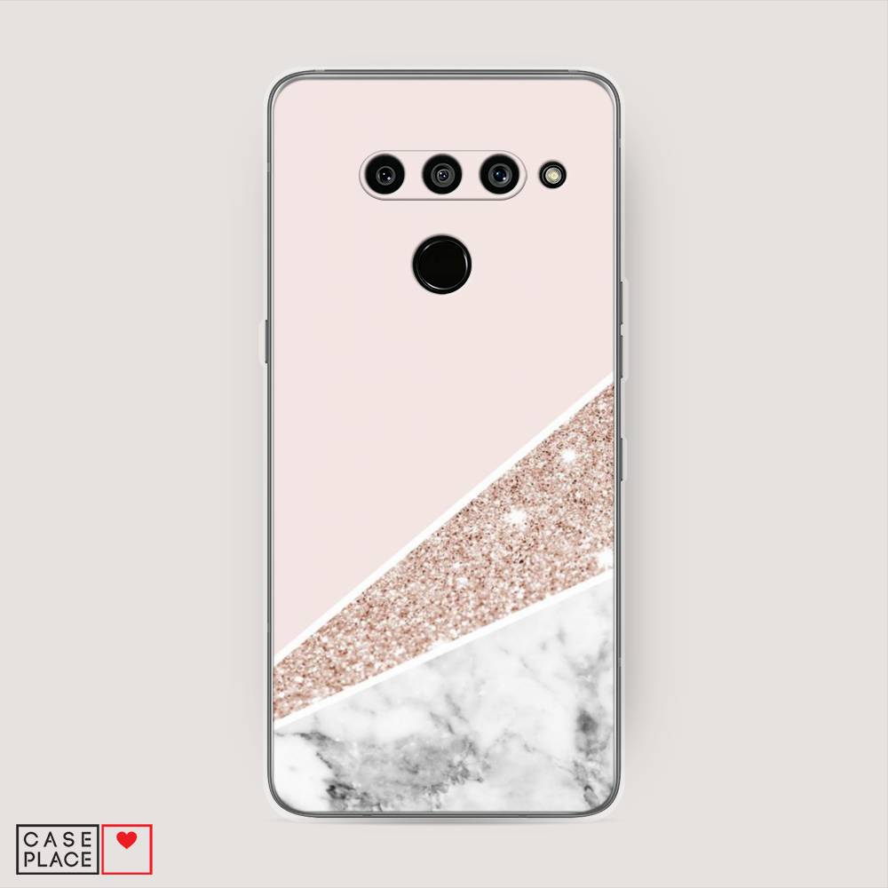 

Чехол на LG V50 ThinQ "Блестящий розовый мрамор", 83850-3
