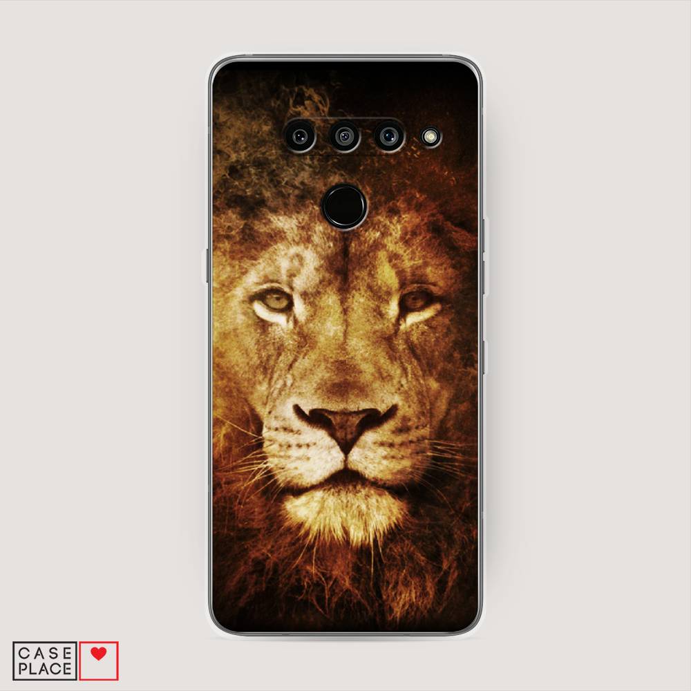 

Чехол на LG V50 ThinQ "Лев", Черный;коричневый;желтый, 83850-6