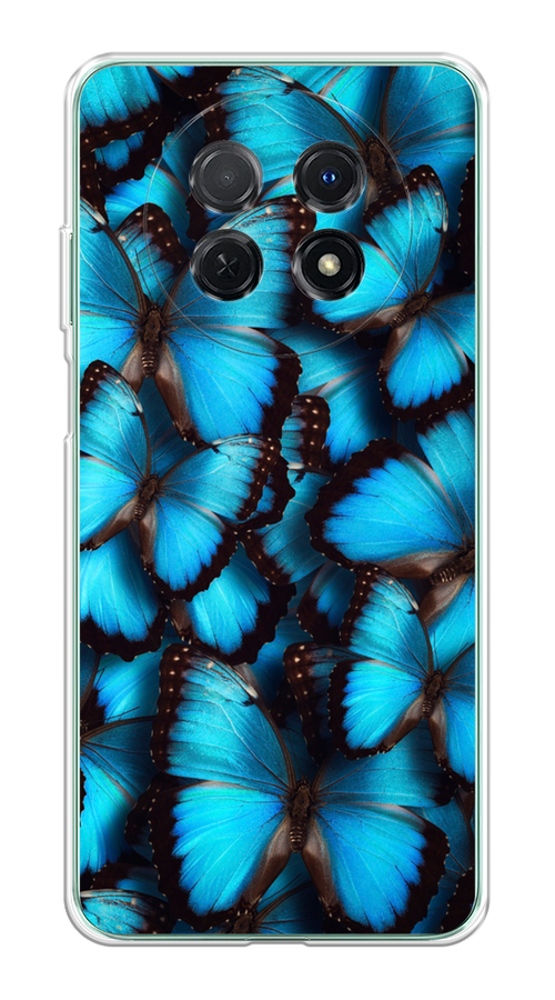 

Чехол на Huawei Nova Y91 "Тропическая бабочка 2", Голубой;черный, 6121650-1