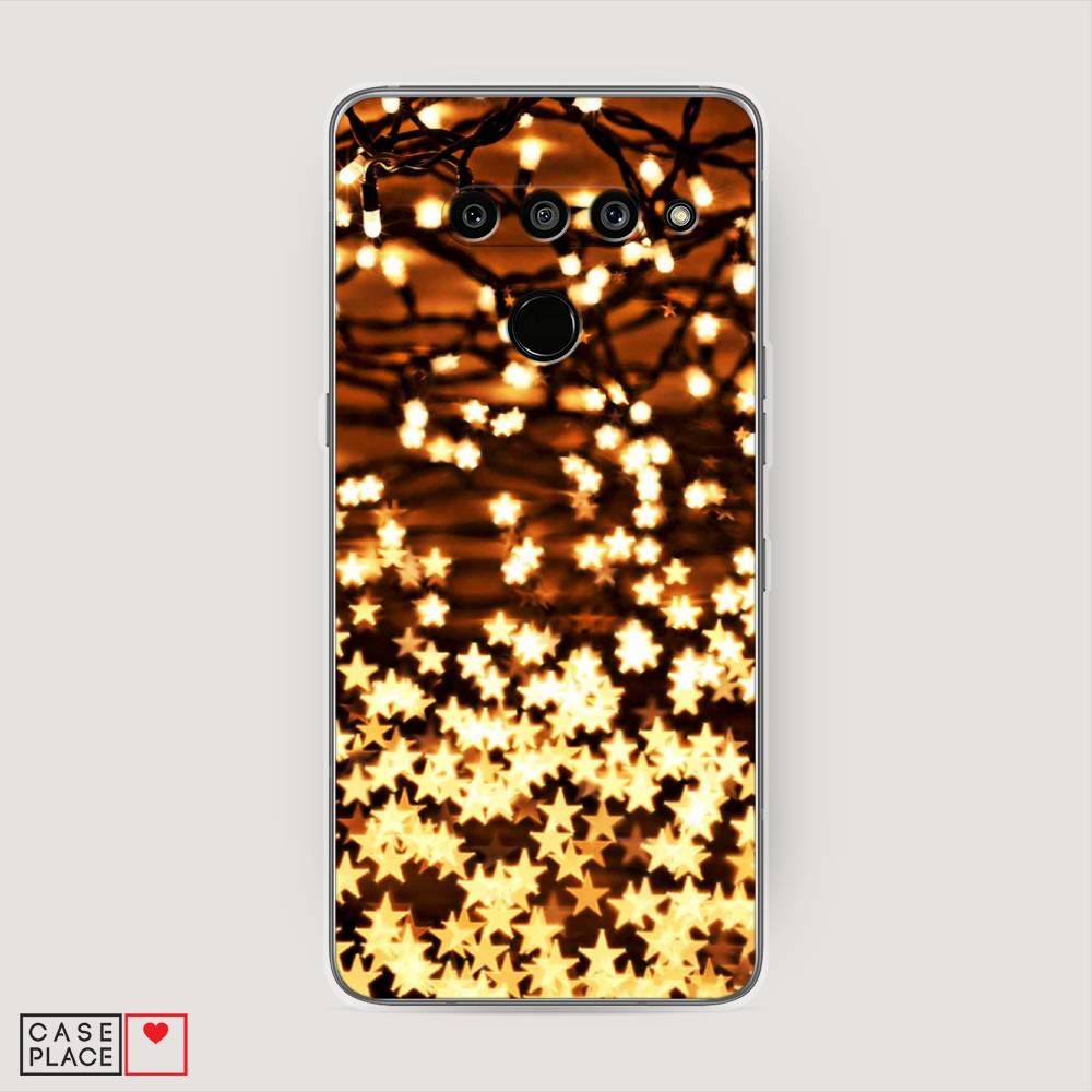 

Чехол на LG V50 ThinQ "Новогодняя гирлянда", Золотистый, 83850-5