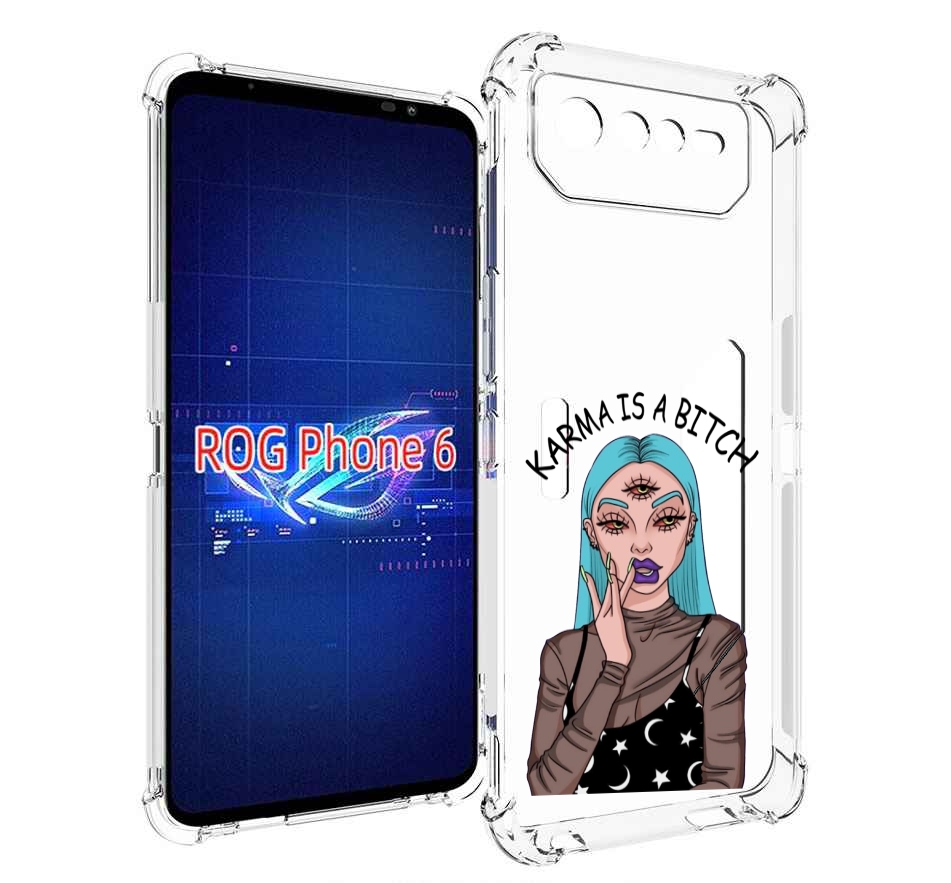 

Чехол MyPads плохая-карма женский для Asus ROG Phone 6, Прозрачный, Tocco