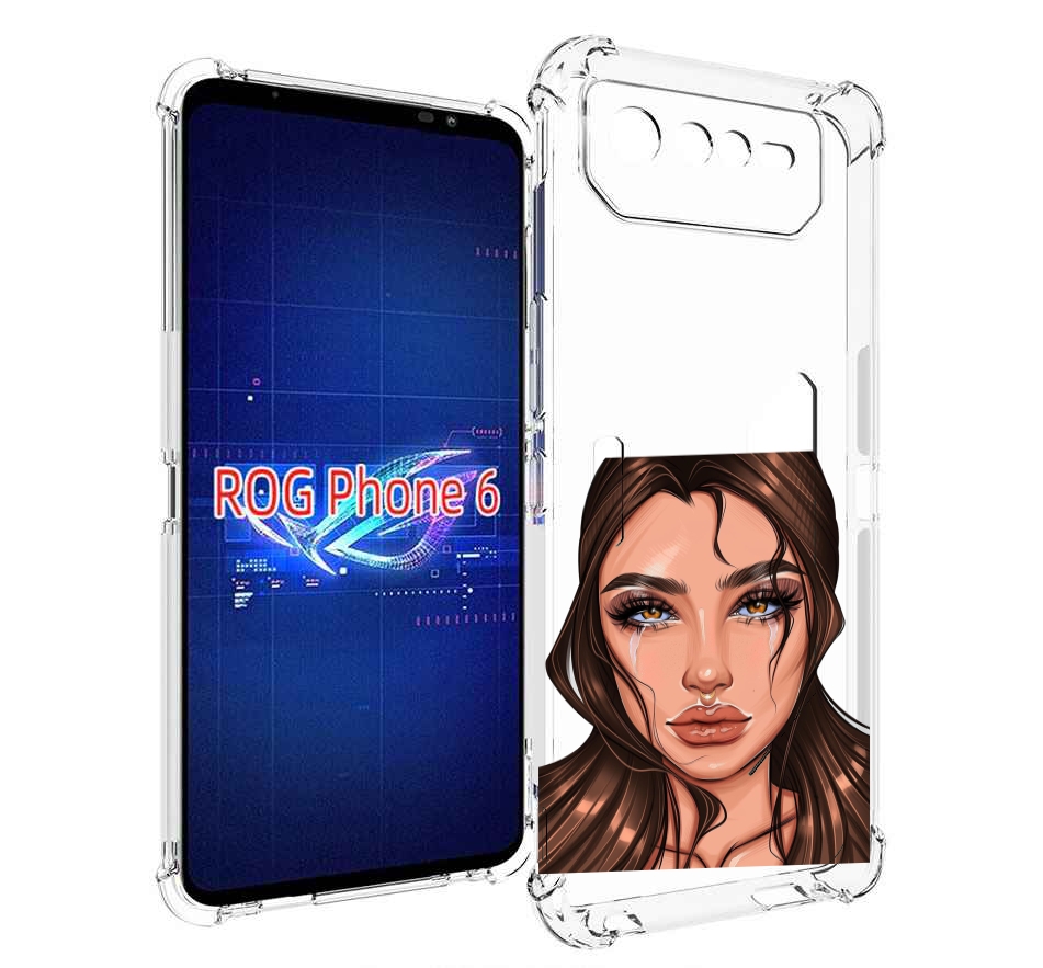 

Чехол MyPads плачущая-девушка женский для Asus ROG Phone 6, Прозрачный, Tocco