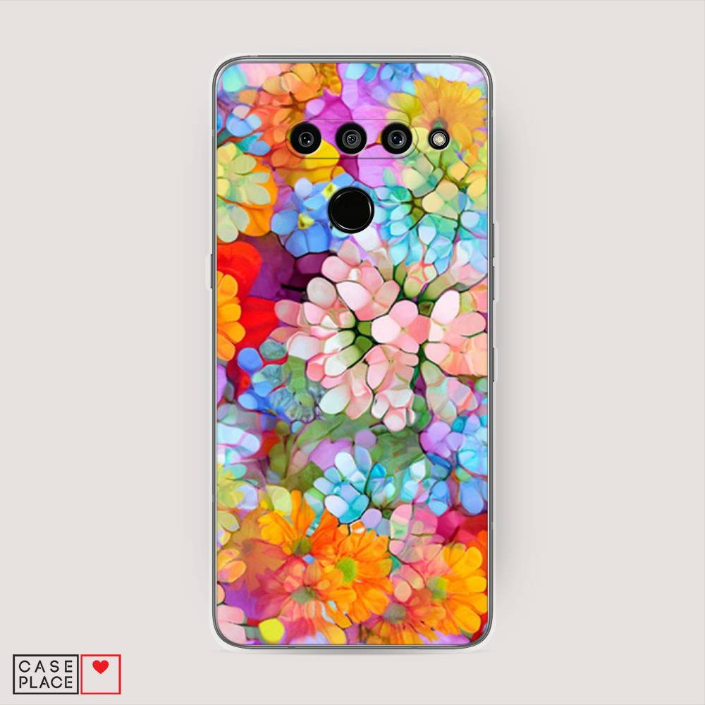 

Чехол на LG V50 ThinQ "Цветы витраж", Оранжевый;розовый;голубой, 83850-3