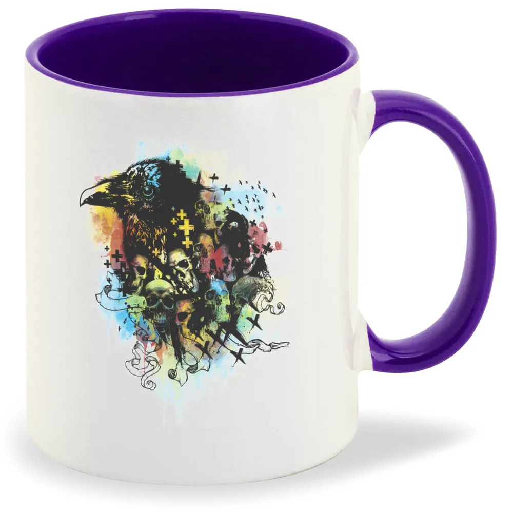 

Кружка CoolPodarok Птицы Чёрный ворон и черепа рисунок