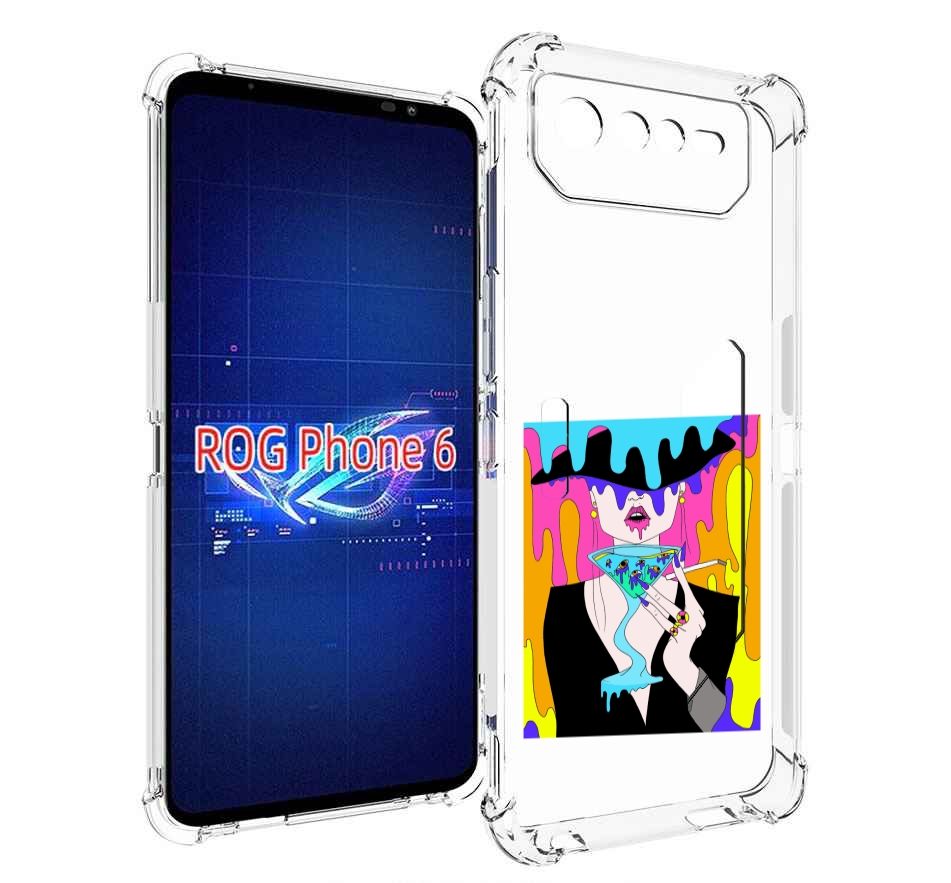 

Чехол MyPads плавленая девушка акварель женский для Asus ROG Phone 6, Прозрачный, Tocco