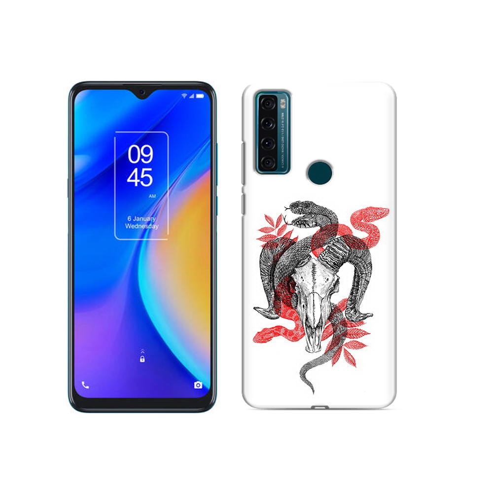 

Чехол MyPads Tocco для TCL 20 SE змея в черепе рисунок, Прозрачный, Tocco