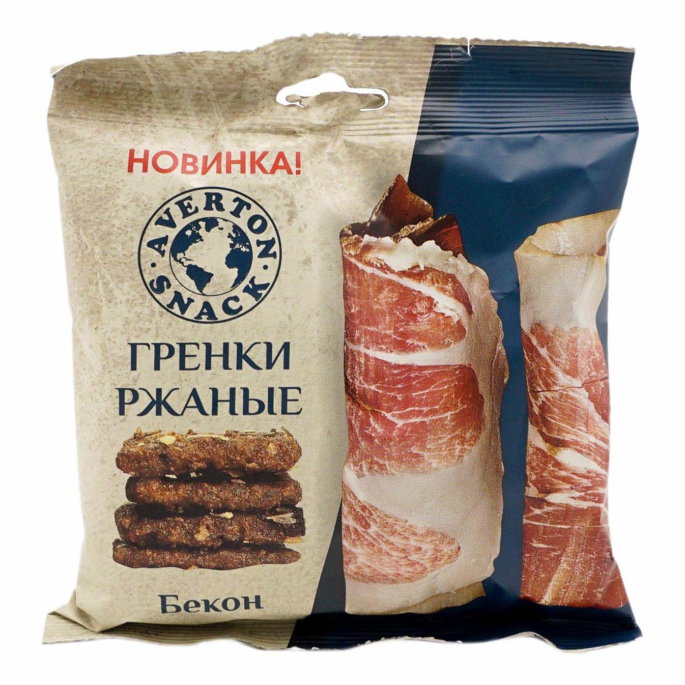 

Гренки ржаные Averton Бекон 100 г