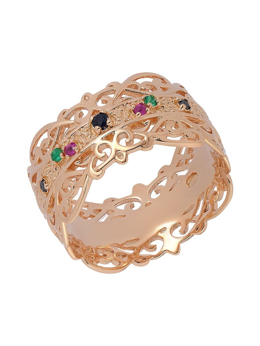 

Кольцо из серебра р.  Ювелирочка 1047642, рубин\бриллиант\изумруд\сапфир, 1047642