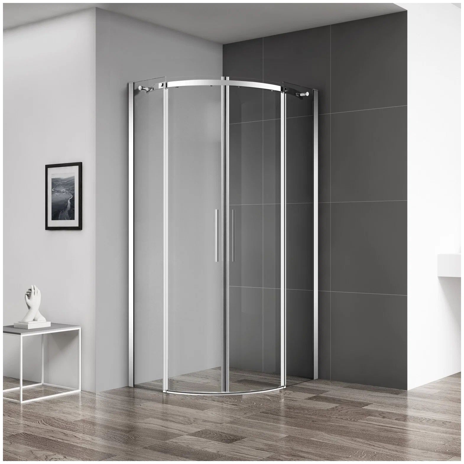 фото Belbagno душевое ограждение belbagno acqua-r-2-90-c-cr 90x90 см