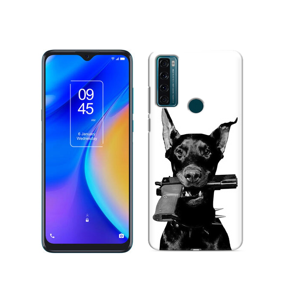

Чехол MyPads Tocco для TCL 20 SE доберман с пистолетом, Прозрачный, Tocco