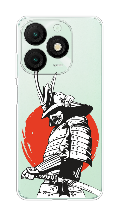 

Чехол на Itel A50 "Самурай с катаной", Черный;красный;белый, 3202250-1