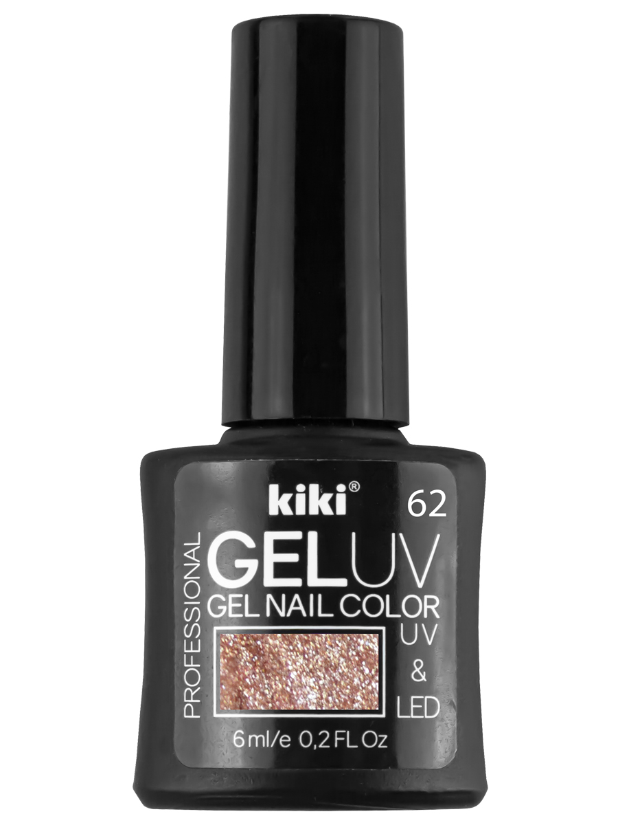 Гель-лак для ногтей Kiki тон 62 брызги розового шампанского лак для ногтей с гелевым эффектом kiki gel effect 069 телесно розовый