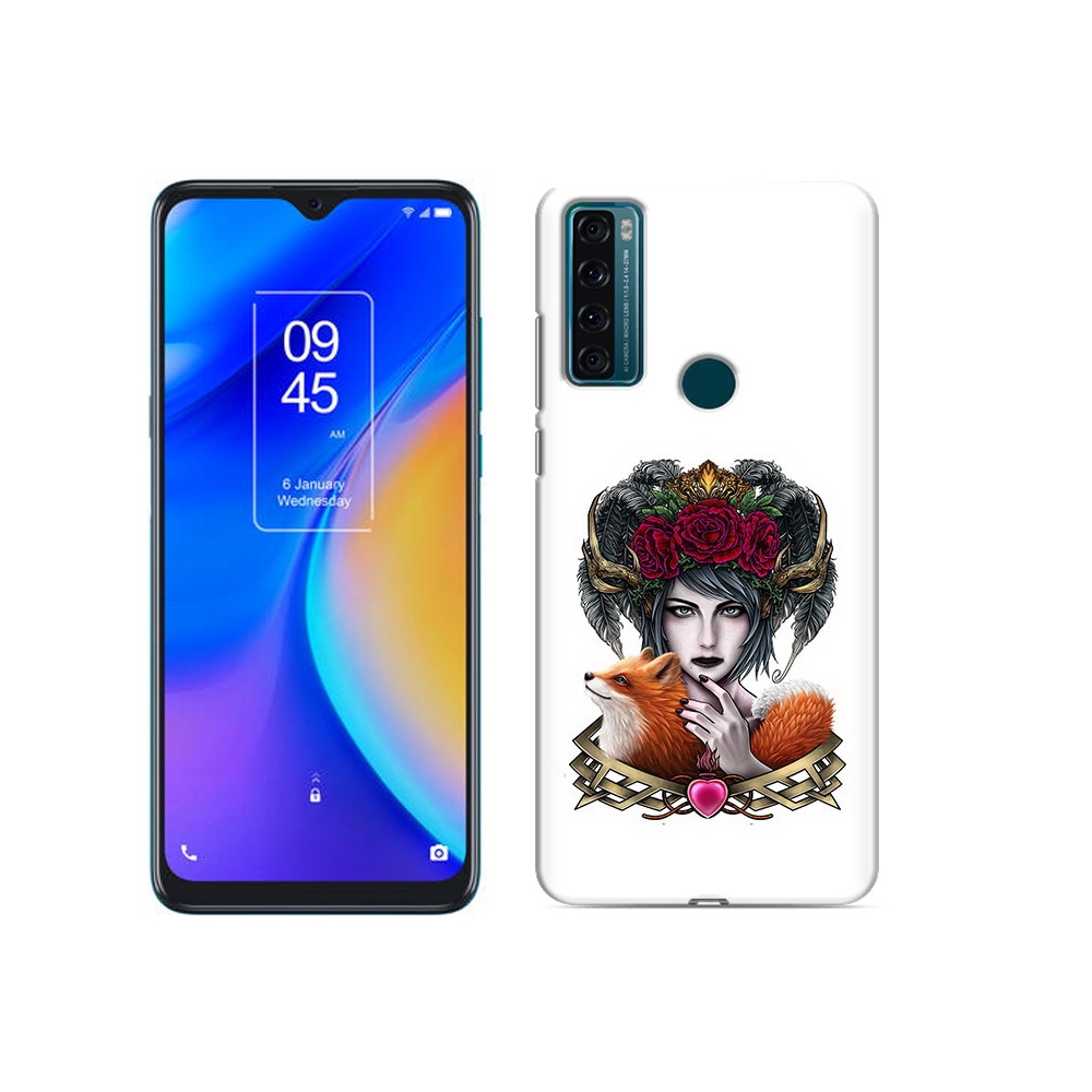 

Чехол MyPads Tocco для TCL 20 SE девушка с лисой, Прозрачный, Tocco