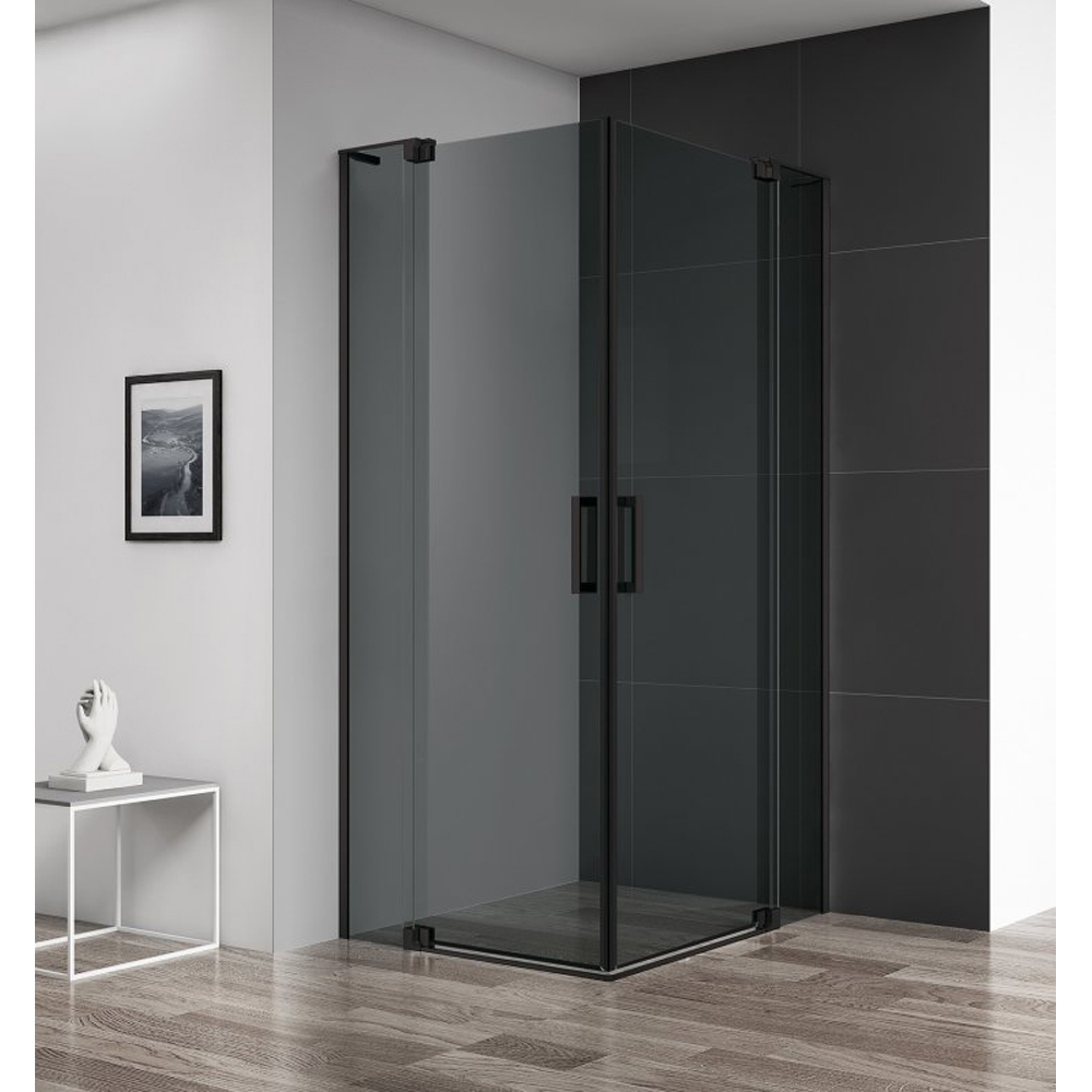 фото Cezares душевое ограждение cezares slider slider-a-2-80/90-grigio-nero 80 см