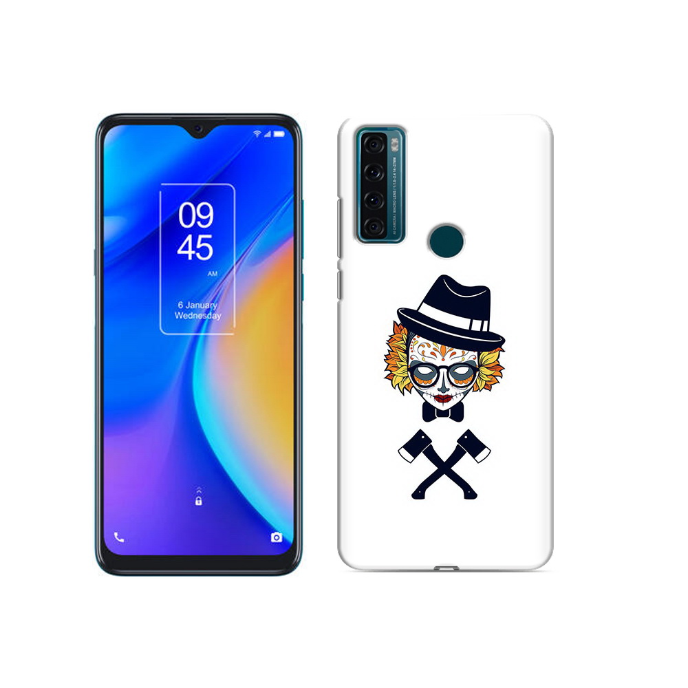 

Чехол MyPads Tocco для TCL 20 SE девушка в маске с топорами рисунок, Прозрачный, Tocco