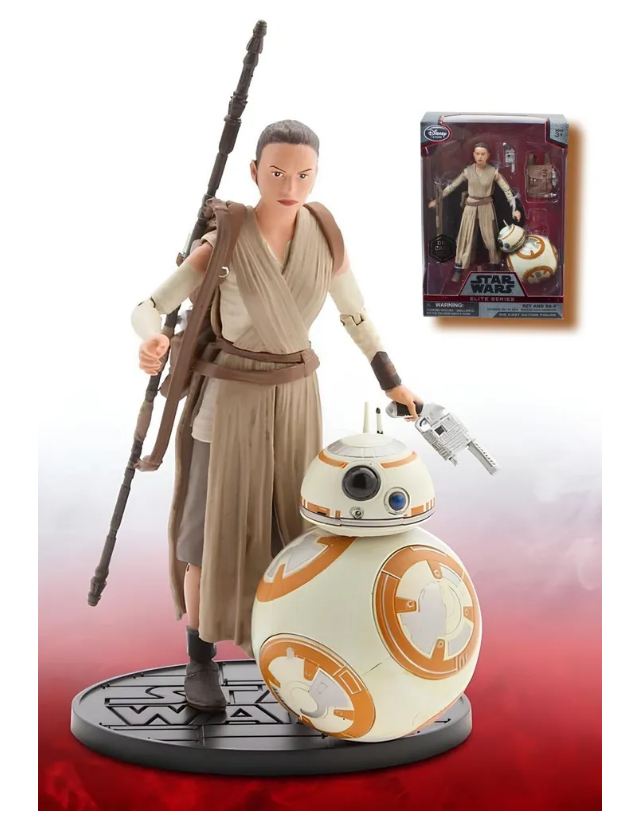 Металлическая фигурка Iqchina Звёздные Войны Рей Star Wars Rey BB-8 elite series 16см