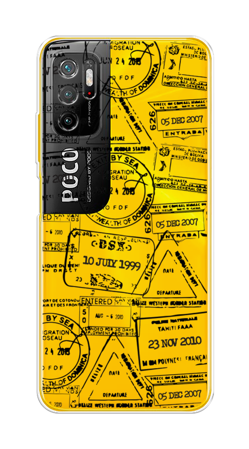 

Чехол на Xiaomi Poco M3 Pro "Visa stamps 2", Белый;черный;серый, 311050-2