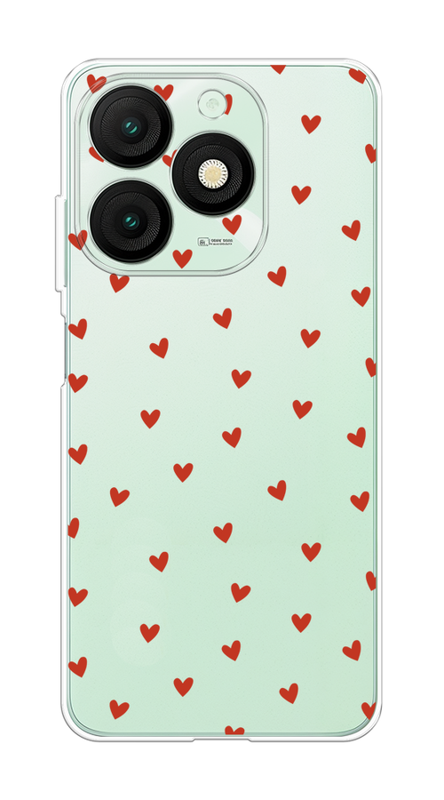 

Чехол на Itel A50 "Red hearts", Красный;прозрачный, 3202250-1