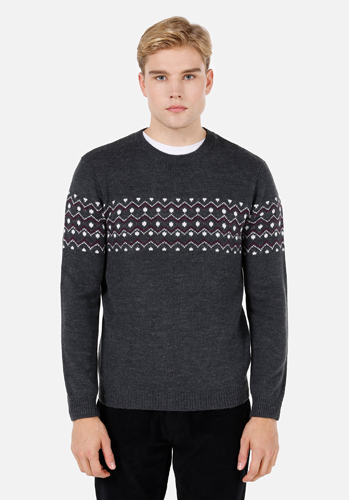 

Джемпер мужской Colin's CL1071694 серый M, CL1071694