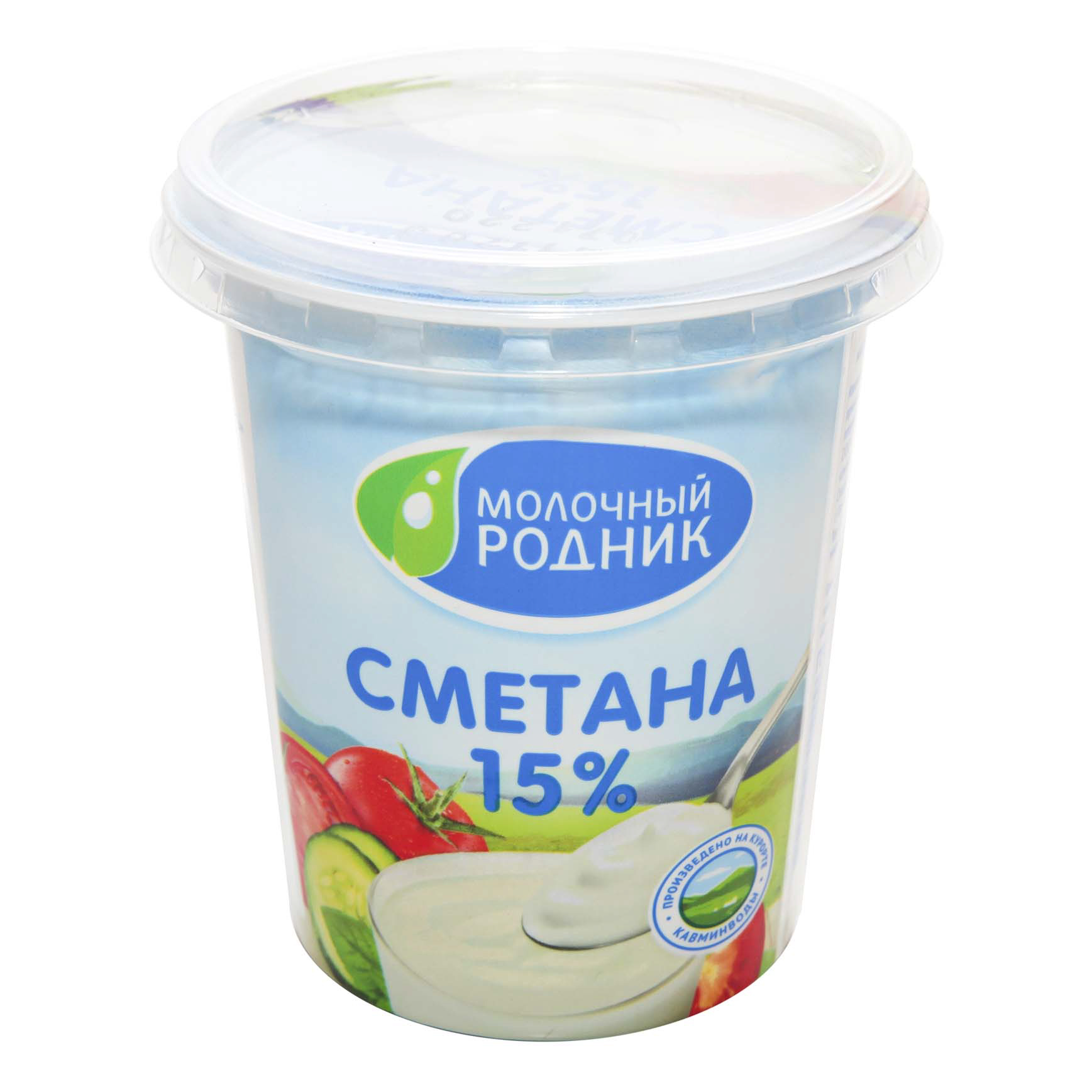 фото Сметана молочный родник 15% бзмж 180 г