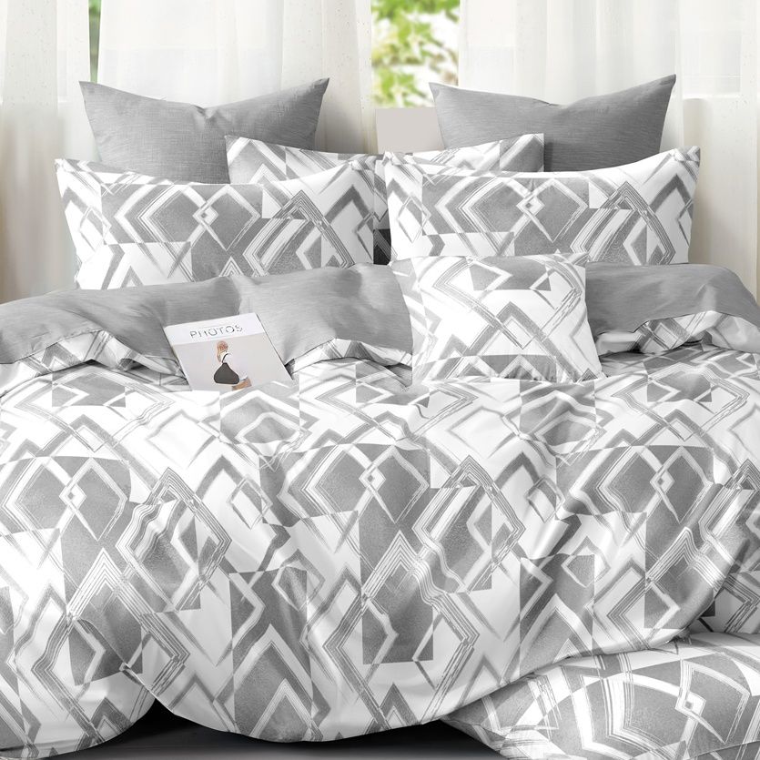 

Постельное белье евро Cleo Pure Cotton 4 наволочки 70х70 и 50х70, поплин 100% хлопок, Pure Cotton с132-0