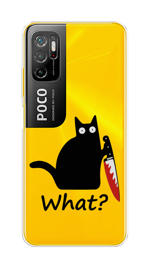 

Чехол на Xiaomi Poco M3 Pro "Котик с ножом", Черный;красный, 311050-6