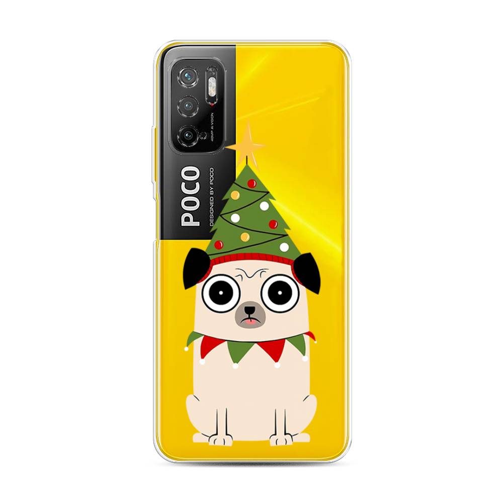 

Чехол на Xiaomi Poco M3 Pro "Собачка с ёлочкой", Бежевый;красный;зеленый, 311050-1