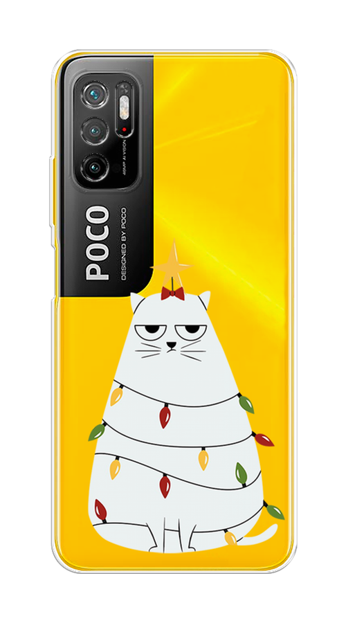 

Чехол на Xiaomi Poco M3 Pro "Котик в гирлянде", Белый;красный;желтый, 311050-1