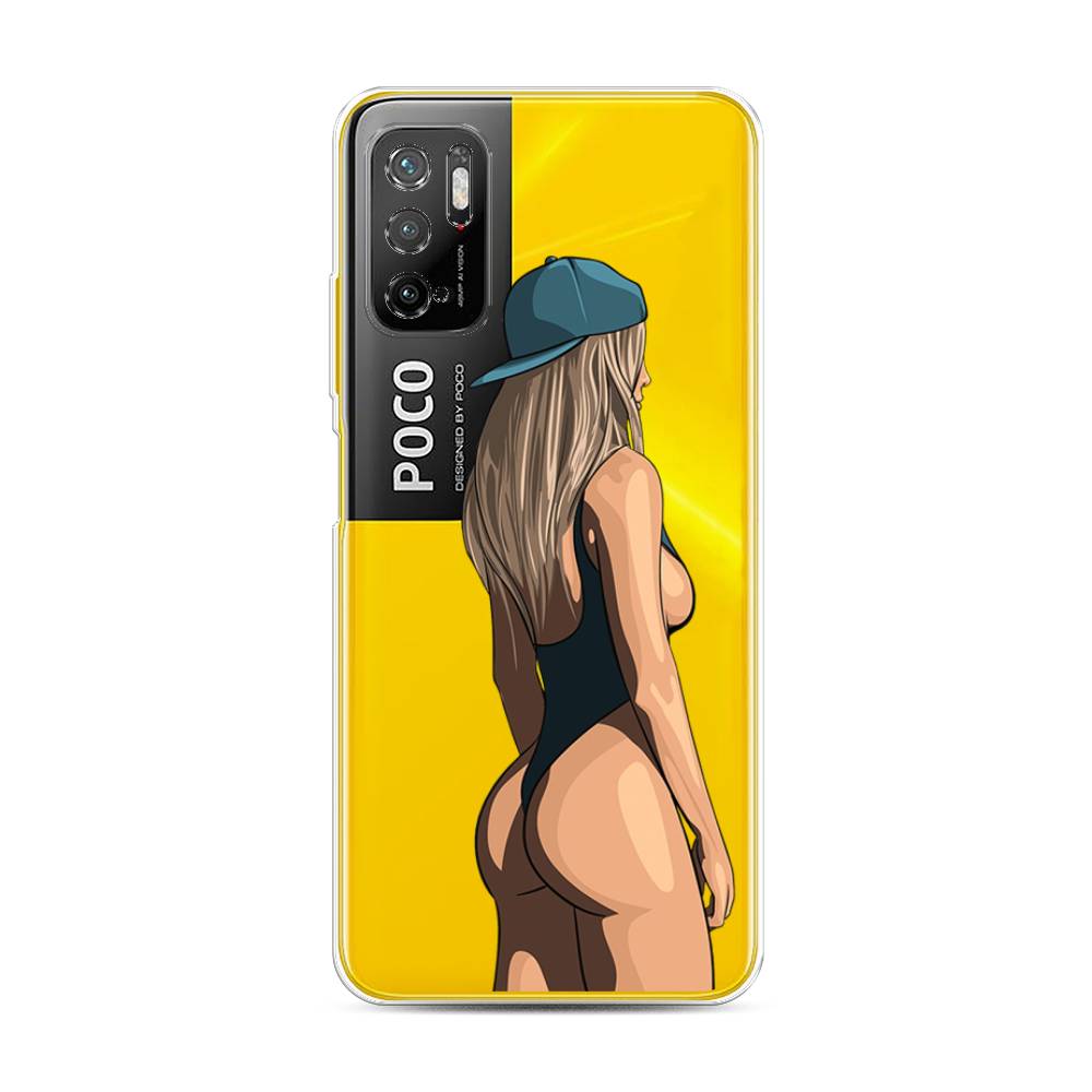 

Чехол на Xiaomi Poco M3 Pro "Девушка в черном купальнике", Зеленый;бежевый;черный, 311050-6