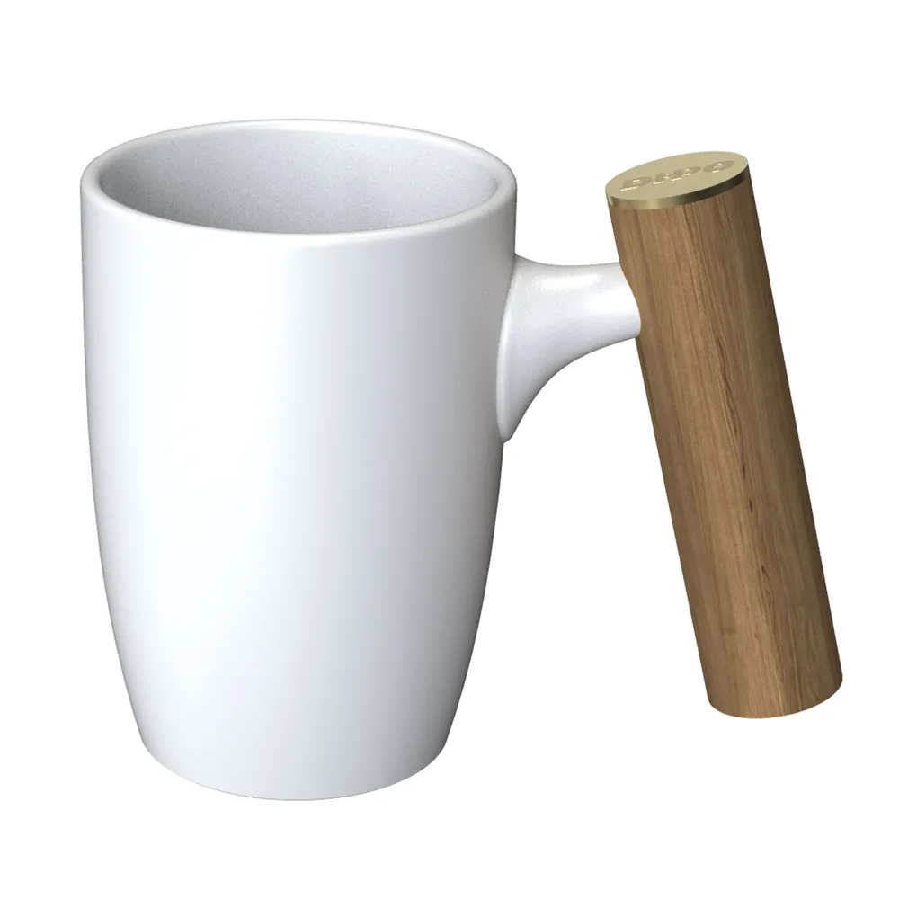 Кружка DHPO 450мл керамическая с деревянной крышкой и ситечком из нержавеющей стали