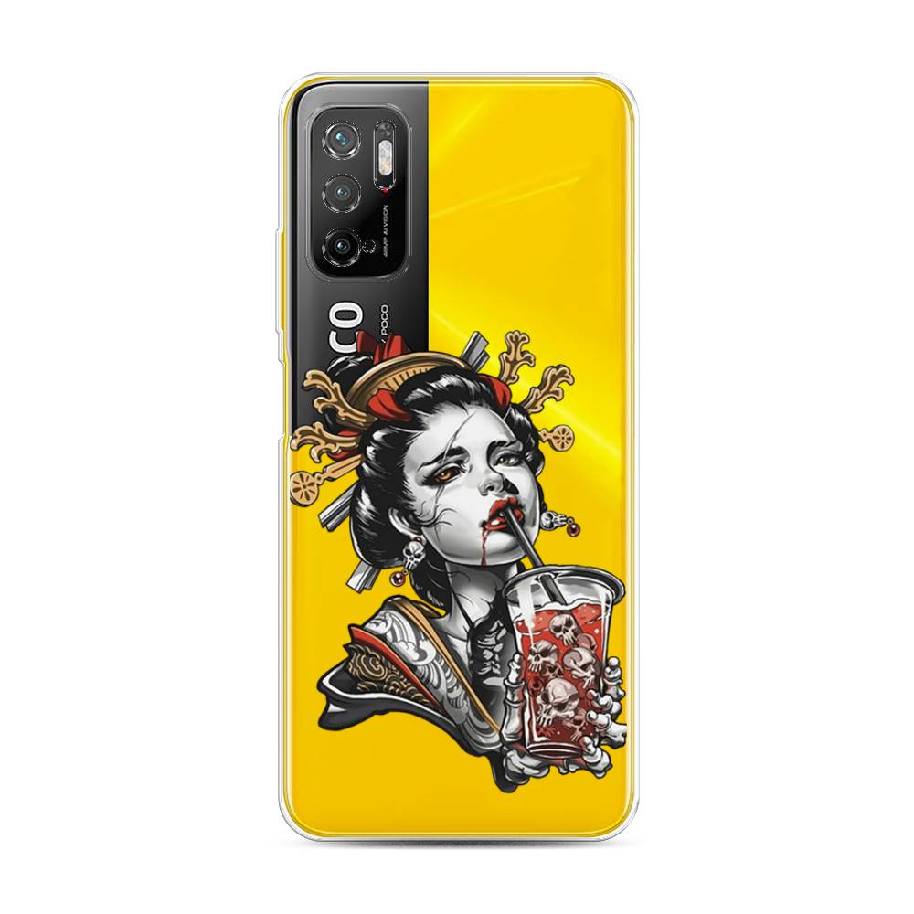 

Чехол на Xiaomi Poco M3 Pro "Опасная гейша", Красный;черный;серый, 311050-4