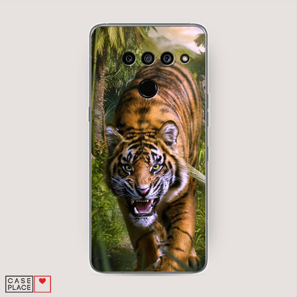 

Чехол на LG V50 ThinQ "Тигр в джунглях 2", Оранжевый;зеленый, 83850-1