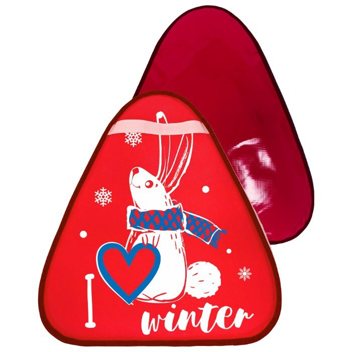 фото Сани-ледянка rt треугольная зайчик цв. красный, 7212-rt r-toys