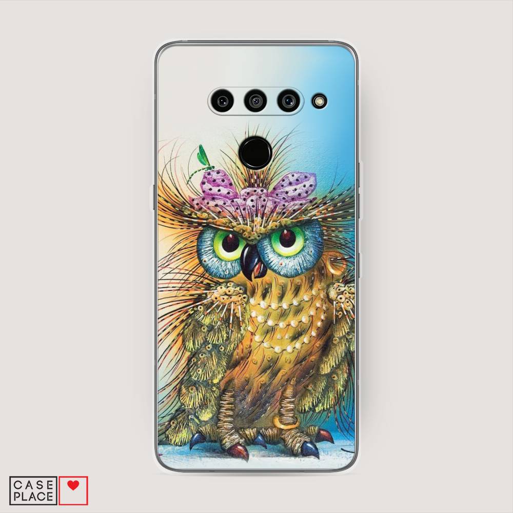 

Чехол на LG V50 ThinQ "Модная сова", Коричневый;голубой, 83850-1