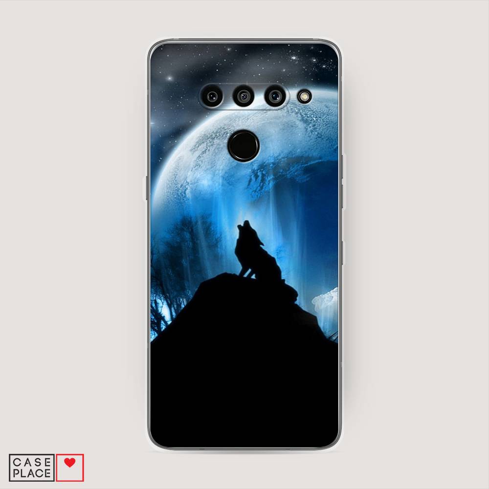 

Чехол на LG V50 ThinQ "Волк 2", Синий;черный;белый, 83850-1