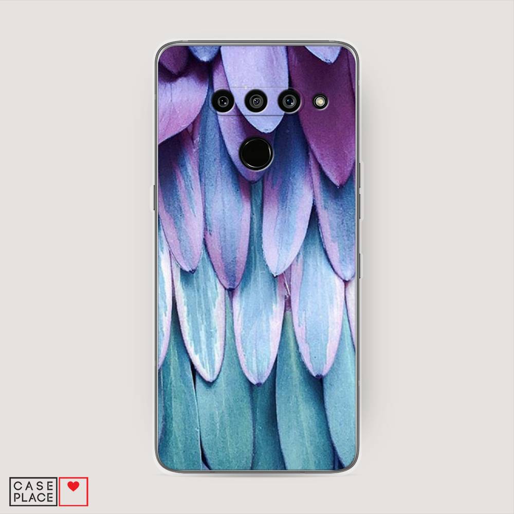 

Чехол на LG V50 ThinQ "Синее перо", Фиолетовый;голубой, 83850-3