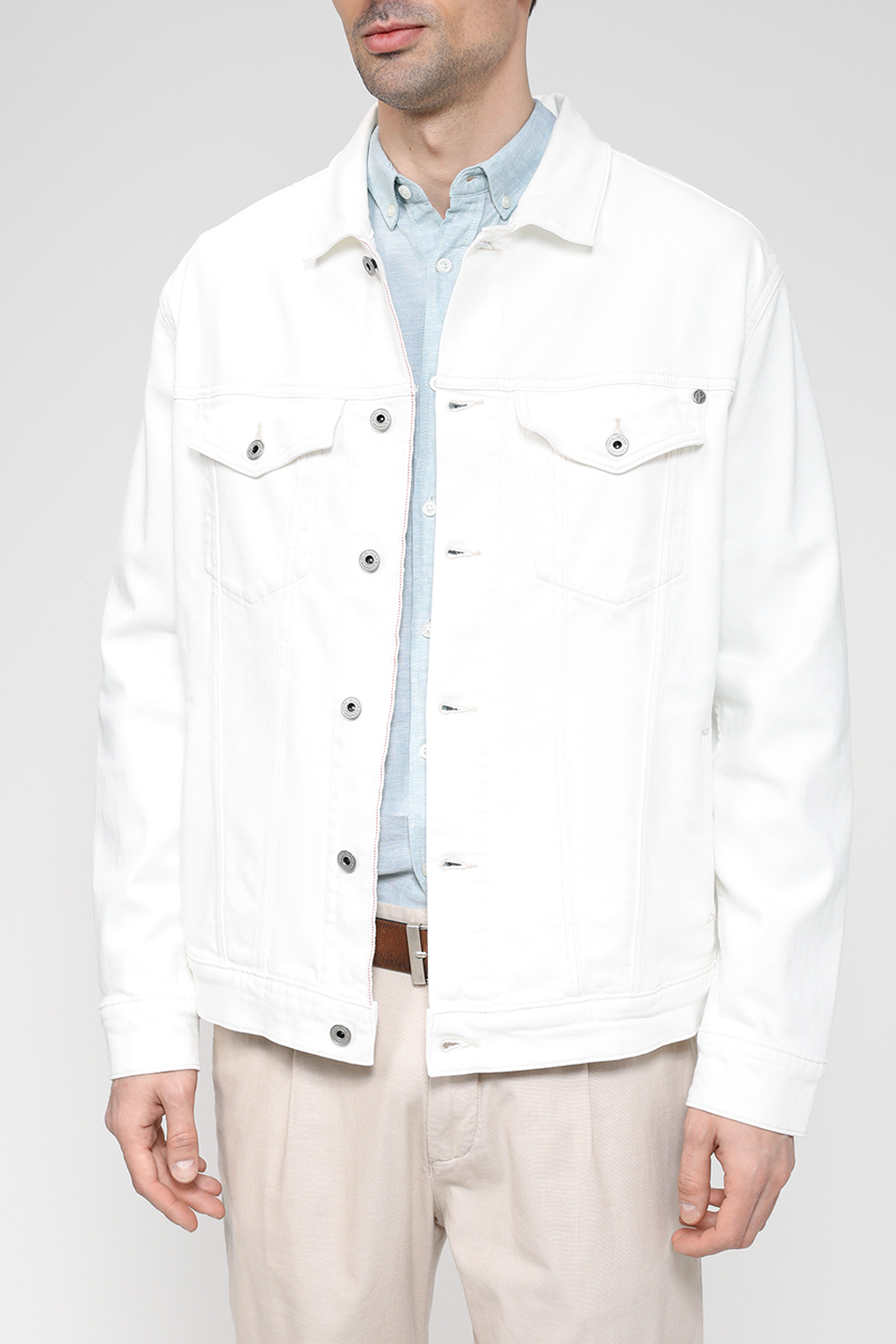 Джинсовая куртка мужская Pepe Jeans PM402712 белая 2XL