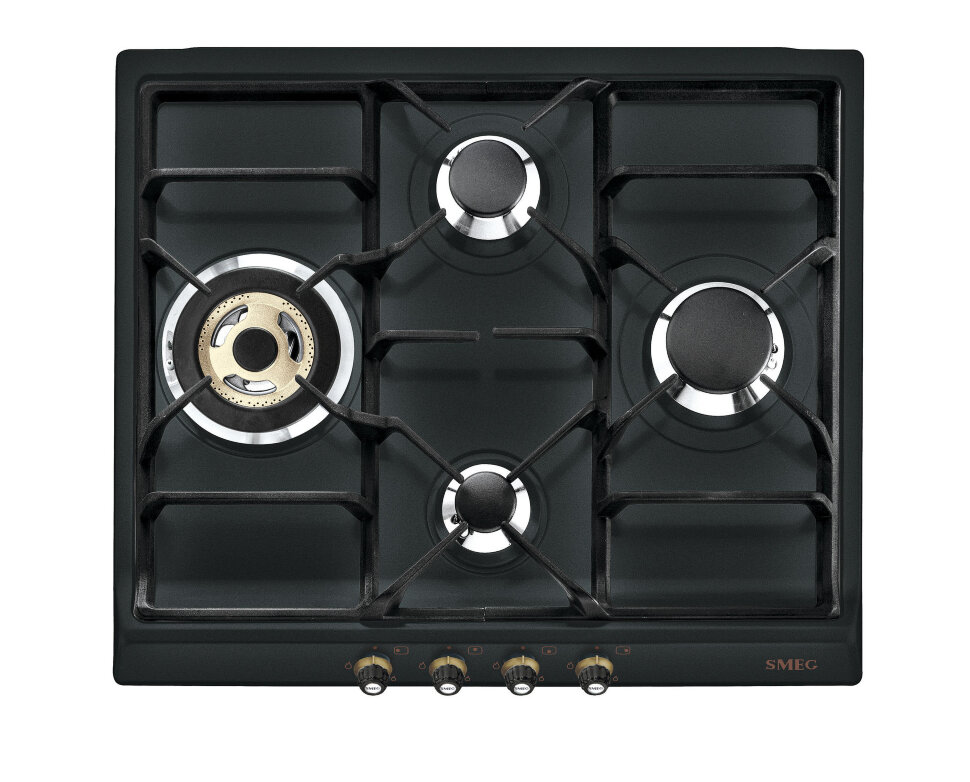 

Встраиваемая варочная панель газовая Smeg SR764AO черный, SR764AO