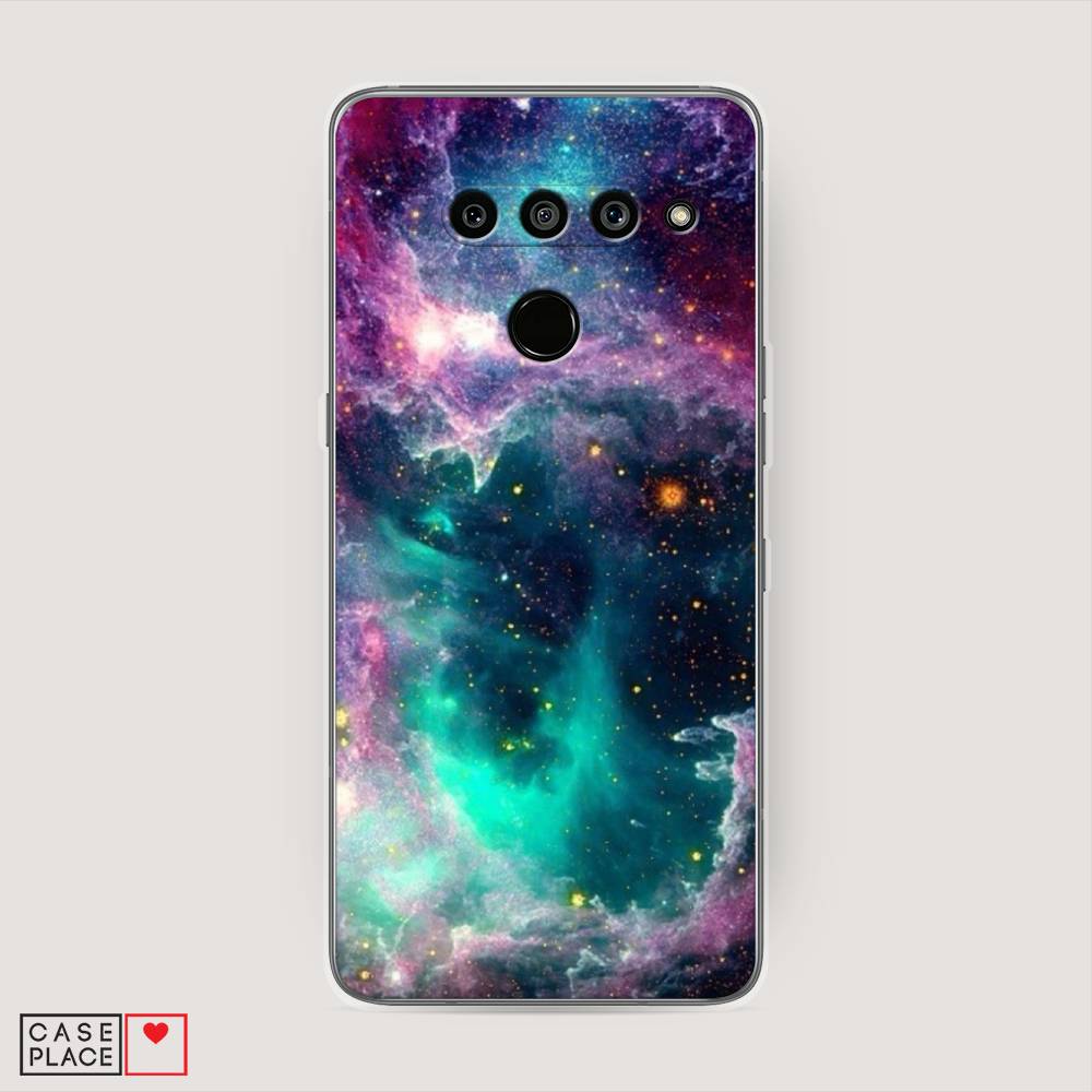 

Чехол на LG V50 ThinQ "Звездные облака", Розовый;бежевый, 83850-2