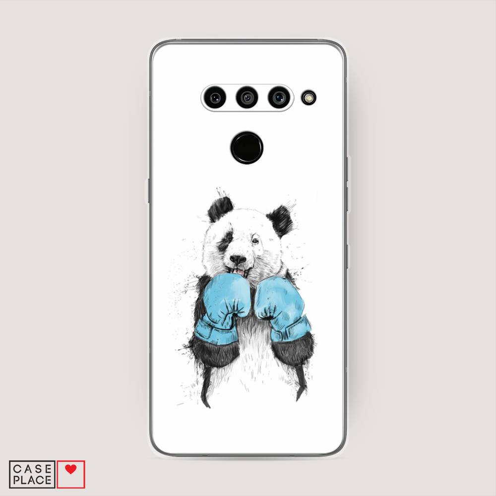 

Чехол на LG V50 ThinQ "Панда боксер", Голубой;белый;серый, 83850-1