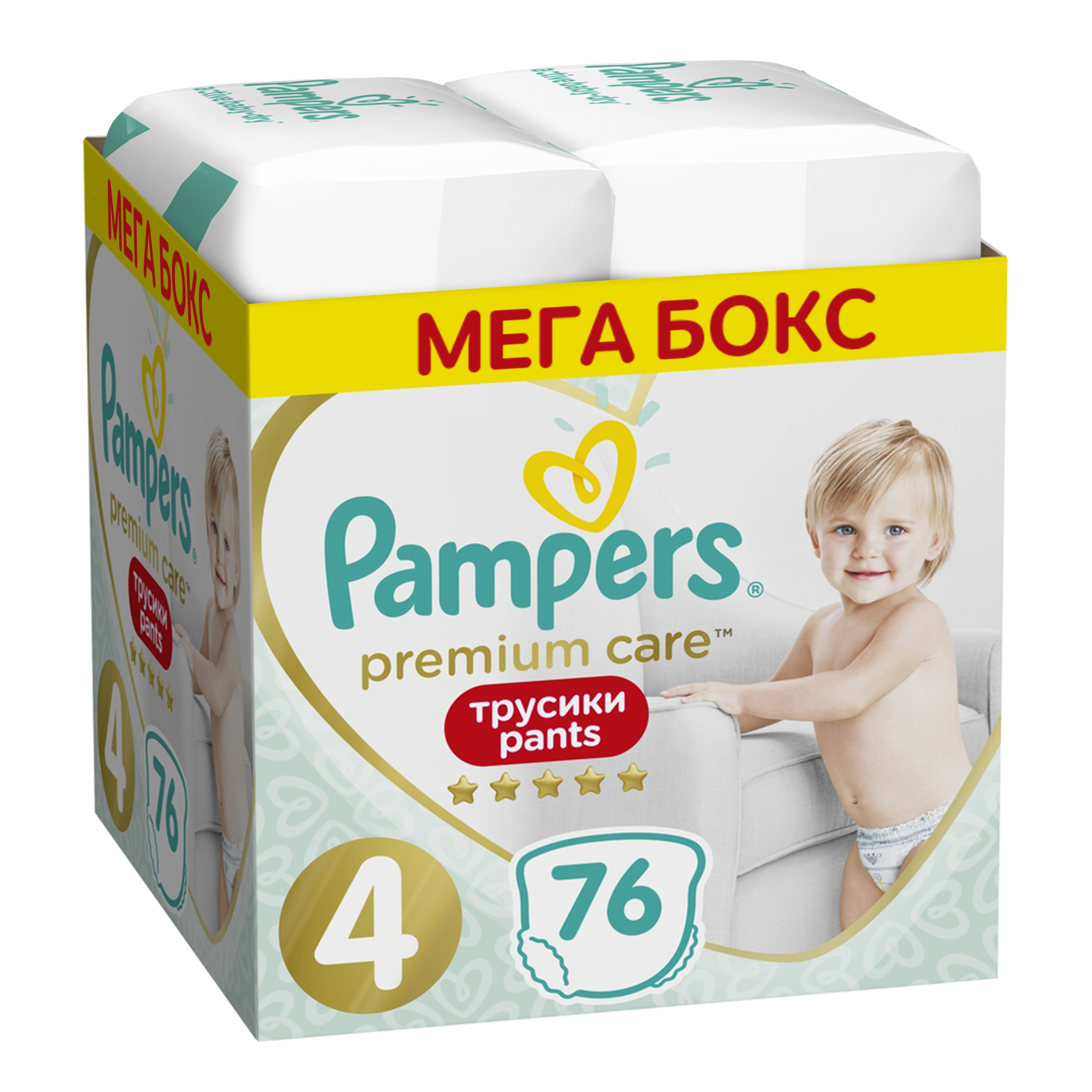 фото Трусики pampers premium care размер 4, 9-15 кг, 76 шт