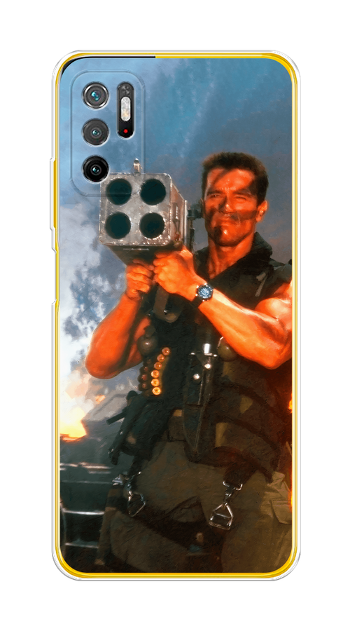 

Чехол на Xiaomi Poco M3 Pro "Арнольд Шварцнеггер с базукой", Голубой;коричневый, 311050-6