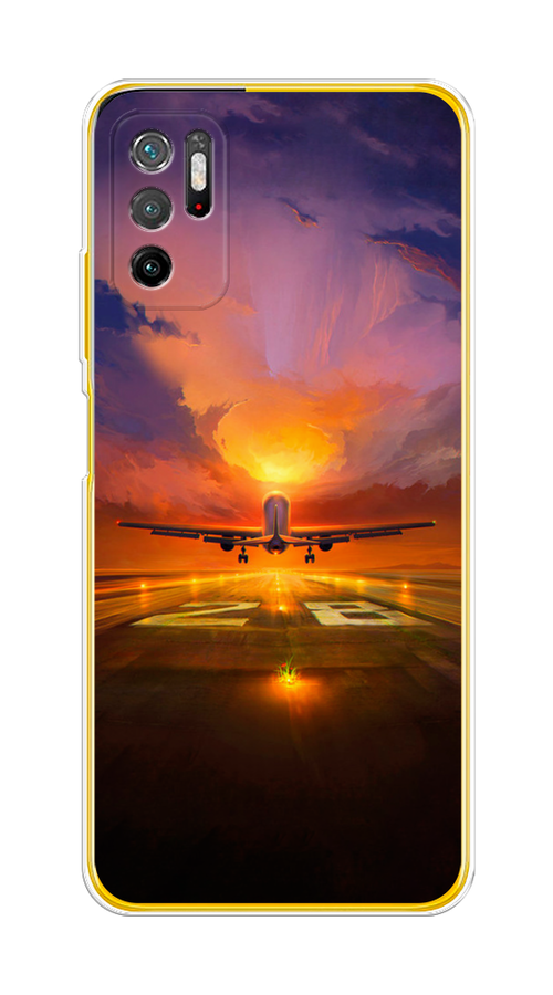 

Чехол на Xiaomi Poco M3 Pro "Самолет на посадке", Оранжевый;синий, 311050-6